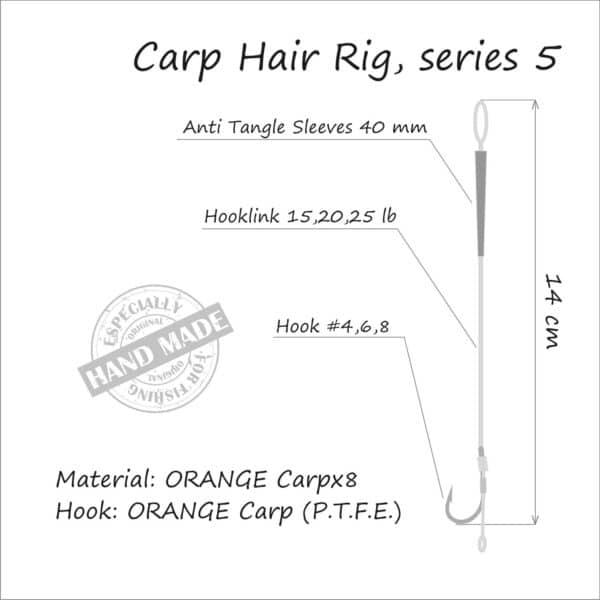 Orange Carp Hair Rigs Strong Rig (series 5)